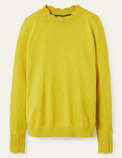 Hambleden Scallop Sweater - Chartreuse Hambleden Scallop Sweater - Chartreuse