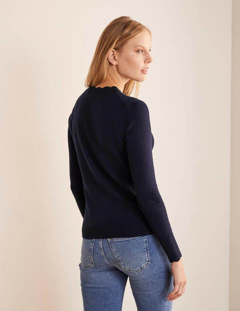Hambleden Scallop Sweater - Navy Hambleden Scallop Sweater - Navy