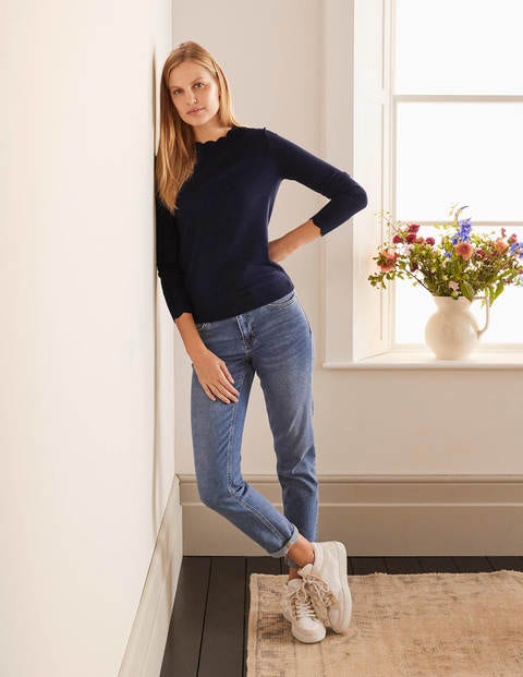 Hambleden Scallop Sweater - Navy Hambleden Scallop Sweater - Navy