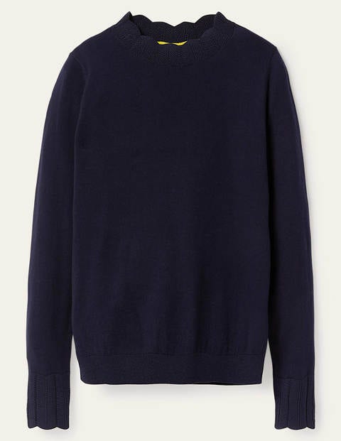 Hambleden Scallop Sweater - Navy Hambleden Scallop Sweater - Navy