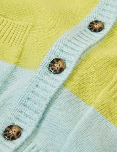 Kew Cashmere Cardigan - Frankincense Stripe Kew Cashmere Cardigan - Frankincense Stripe