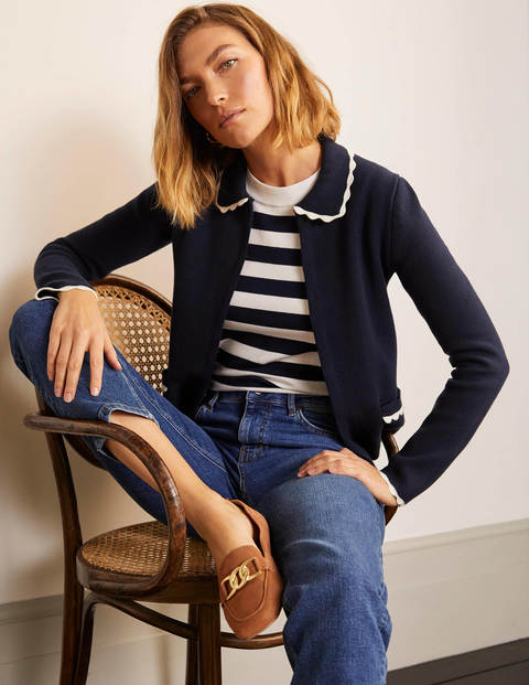 Carlisle Scallop Cardigan - Navy Carlisle Scallop Cardigan - Navy