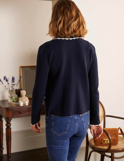 Carlisle Scallop Cardigan - Navy Carlisle Scallop Cardigan - Navy