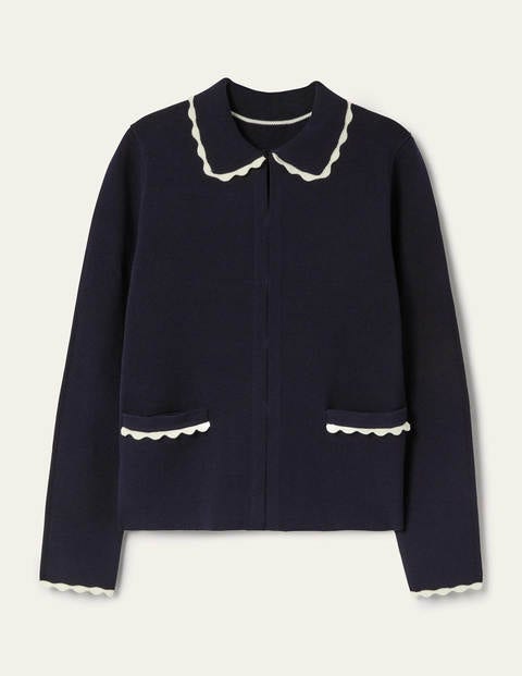 Carlisle Scallop Cardigan - Navy Carlisle Scallop Cardigan - Navy