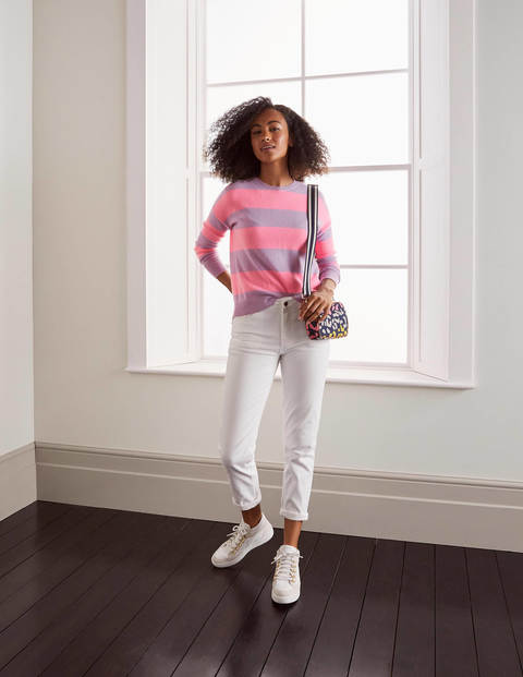 Chatham Stripe Cashmere Jumper - Heather, Azalea Stripe Chatham Stripe Cashmere Jumper - Heather, Azalea Stripe