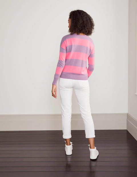 Chatham Stripe Cashmere Jumper - Heather, Azalea Stripe Chatham Stripe Cashmere Jumper - Heather, Azalea Stripe