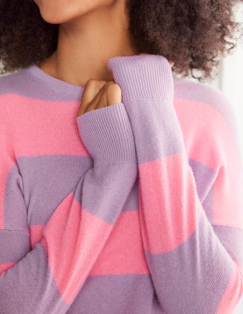 Chatham Stripe Cashmere Jumper - Heather, Azalea Stripe Chatham Stripe Cashmere Jumper - Heather, Azalea Stripe