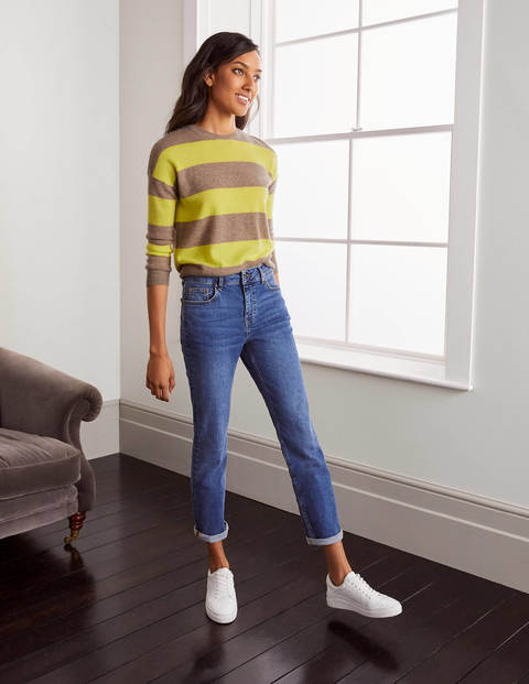 Chatham Stripe Cashmere Jumper - Yellow, Camel Melange Stripe Chatham Stripe Cashmere Jumper - Yellow, Camel Melange Stripe