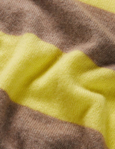 Chatham Stripe Cashmere Jumper - Yellow, Camel Melange Stripe Chatham Stripe Cashmere Jumper - Yellow, Camel Melange Stripe