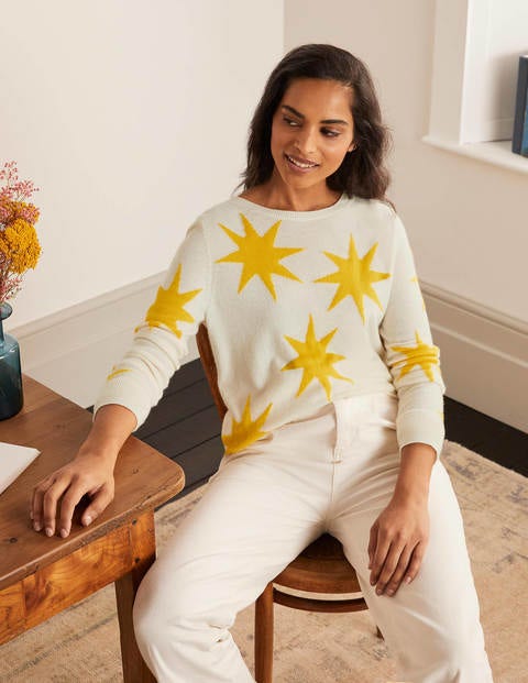 Kesteven Cashmere Sweater - Ivory, Scattered Suns Kesteven Cashmere Sweater - Ivory, Scattered Suns