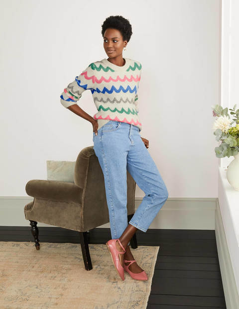 Effingham Fluffy Sweater - Azalea, Chevron Stripe Effingham Fluffy Sweater - Azalea, Chevron Stripe