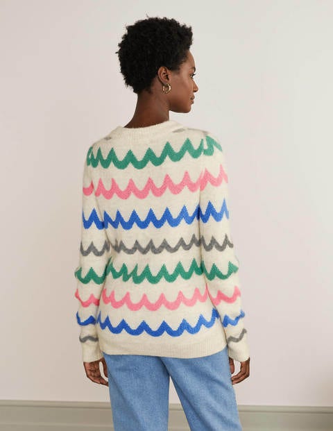 Effingham Fluffy Sweater - Azalea, Chevron Stripe Effingham Fluffy Sweater - Azalea, Chevron Stripe