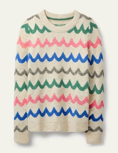 Effingham Fluffy Sweater - Azalea, Chevron Stripe Effingham Fluffy Sweater - Azalea, Chevron Stripe