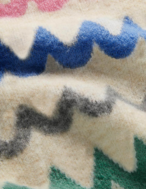 Effingham Fluffy Sweater - Azalea, Chevron Stripe Effingham Fluffy Sweater - Azalea, Chevron Stripe