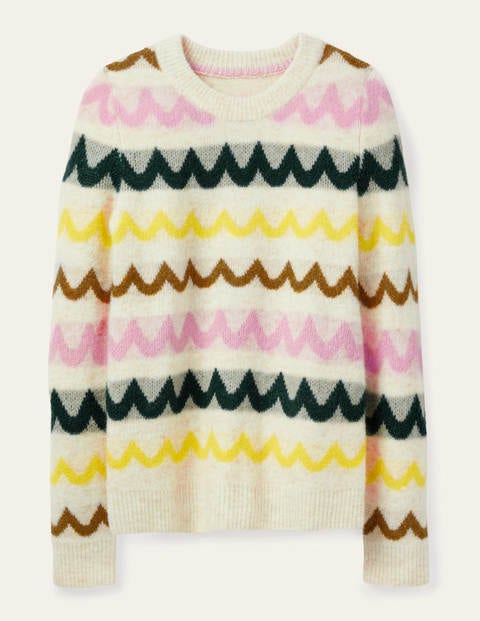 Effingham Fluffy Sweater - Frankincense, Chevron Stripe Effingham Fluffy Sweater - Frankincense, Chevron Stripe