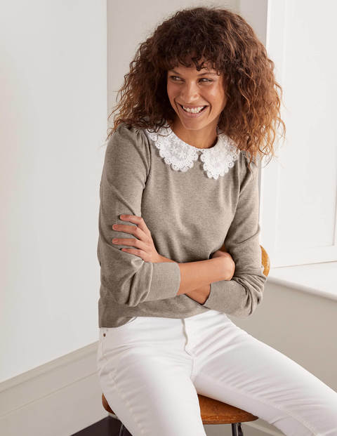 Harewood Collared Sweater - Linen Melange Harewood Collared Sweater - Linen Melange