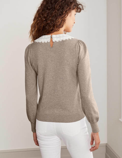 Download Harewood Woven Collar Jumper - Linen Melange | Boden UK