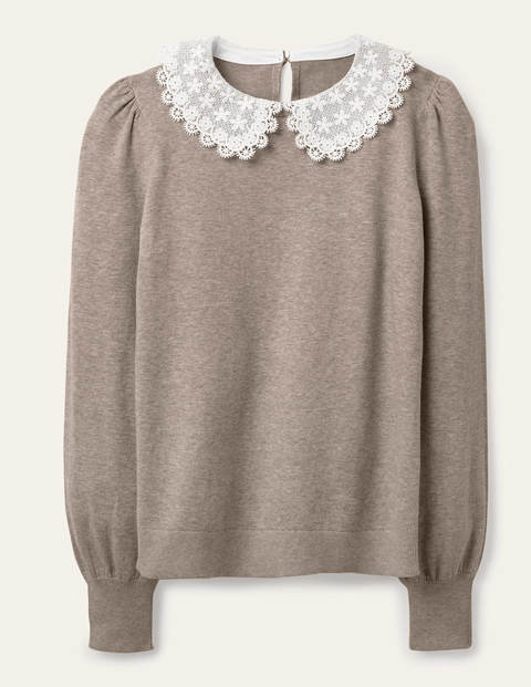 Harewood Collared Sweater - Linen Melange Harewood Collared Sweater - Linen Melange