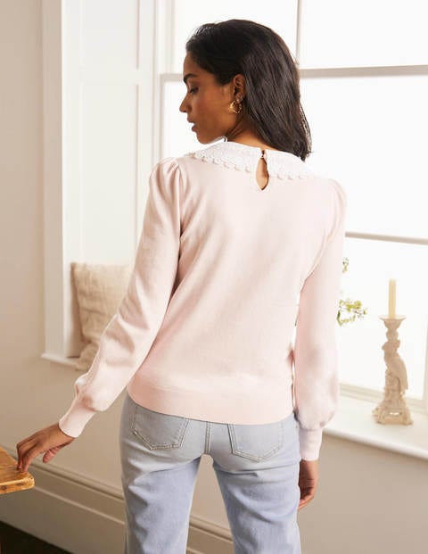 Harewood Woven Collar Jumper - Milkshake Harewood Woven Collar Jumper - Milkshake