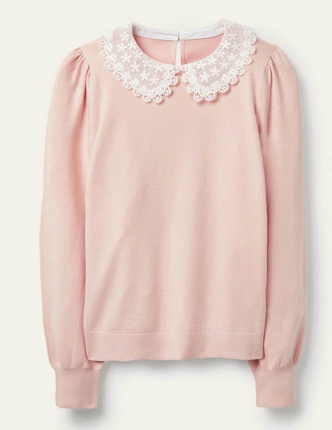 Harewood Woven Collar Jumper - Milkshake Harewood Woven Collar Jumper - Milkshake