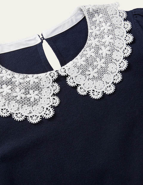 Harewood Woven Collar Jumper - Navy Harewood Woven Collar Jumper - Navy