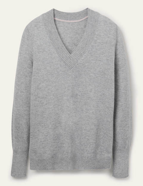 Oakley Cashmere V-Neck Sweater - Grey Melange Oakley Cashmere V-Neck Sweater - Grey Melange