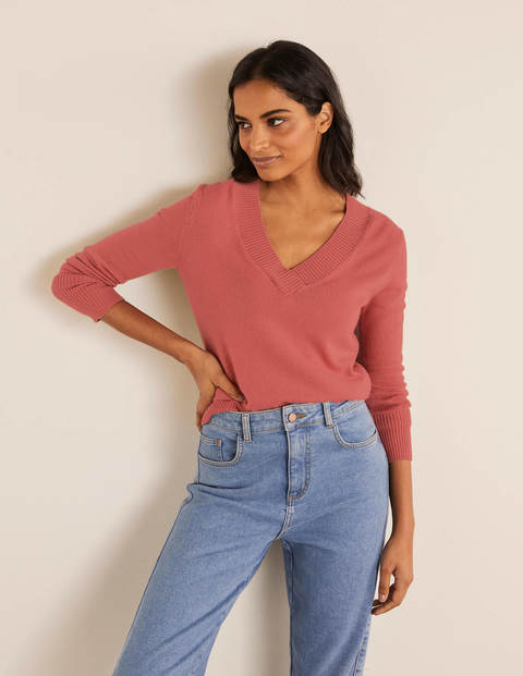 Oakley Cashmere V-Neck Sweater - Dusty Red Oakley Cashmere V-Neck Sweater - Dusty Red