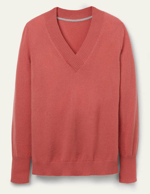 Oakley Cashmere V-Neck Sweater - Dusty Red Oakley Cashmere V-Neck Sweater - Dusty Red