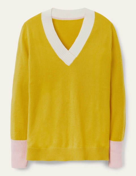 Oakley Cashmere V-Neck Sweater - Chartreuse Colourblock Oakley Cashmere V-Neck Sweater - Chartreuse Colourblock