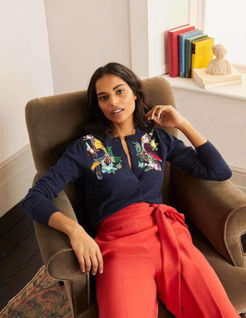 Somerset Embroidered Cardigan - Navy Somerset Embroidered Cardigan - Navy