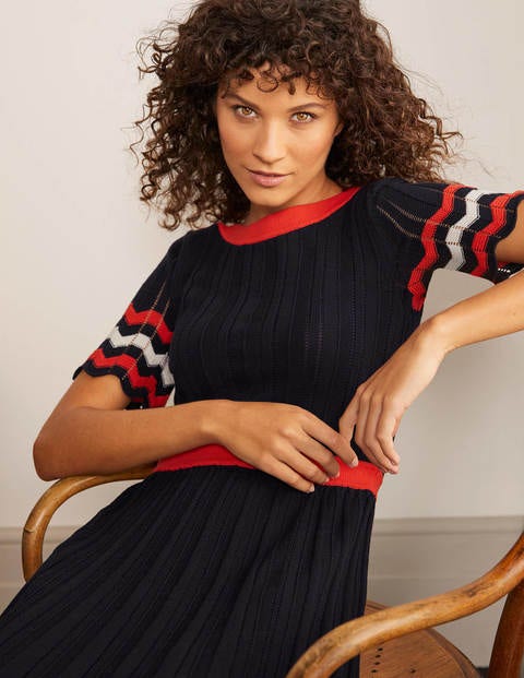 Agnes Pointelle Dress - Navy Agnes Pointelle Dress - Navy