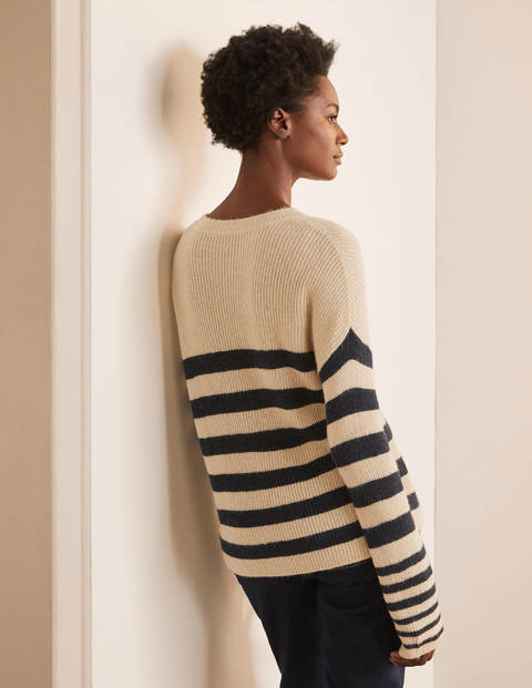 Pull Errol oversize - Rayé corde et bleu marine Pull Errol oversize - Rayé corde et bleu marine