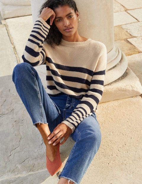 Pull Errol oversize - Rayé corde et bleu marine Pull Errol oversize - Rayé corde et bleu marine