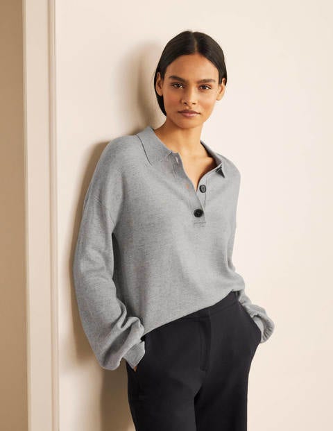 Winchilsea Pullover mit Kragen - Grau Melange Winchilsea Pullover mit Kragen - Grau Melange