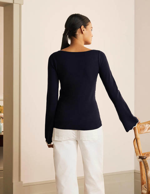 Cawdor Scallop Sweater - Navy Cawdor Scallop Sweater - Navy