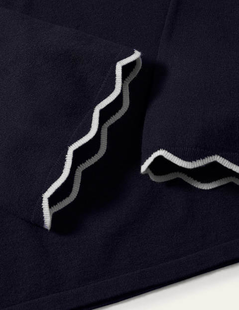Cawdor Scallop Sweater - Navy Cawdor Scallop Sweater - Navy