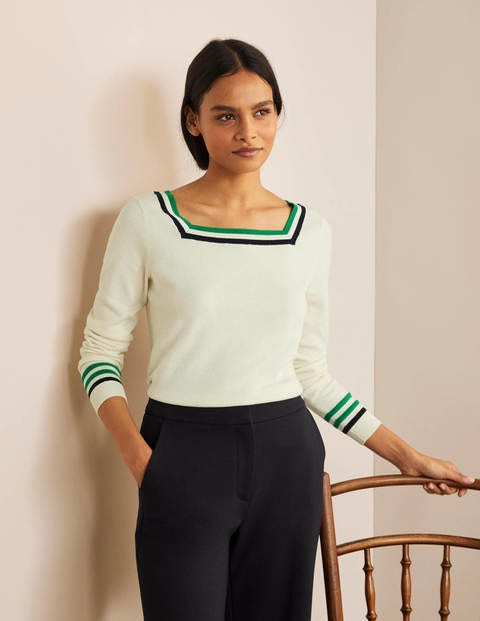 Melville Square Neck Jumper - Ivory Melville Square Neck Jumper - Ivory