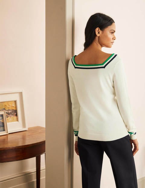 Melville Square Neck Jumper - Ivory Melville Square Neck Jumper - Ivory
