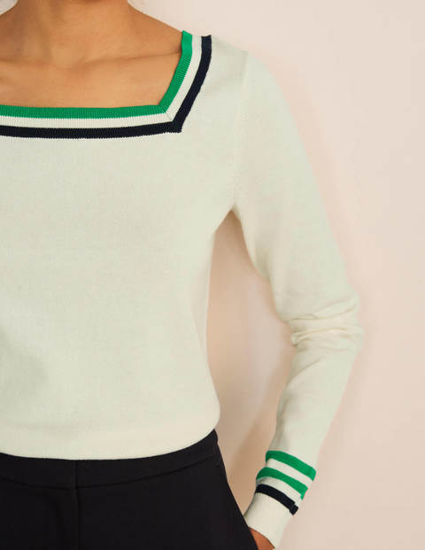 Melville Square Neck Jumper - Ivory Melville Square Neck Jumper - Ivory