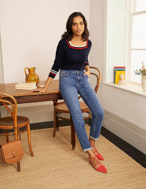 Melville Square Neck Sweater - Navy Melville Square Neck Sweater - Navy