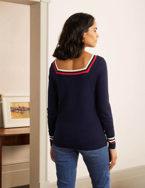 Melville Square Neck Sweater - Navy Melville Square Neck Sweater - Navy