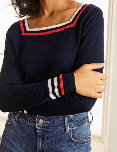 Melville Square Neck Sweater - Navy Melville Square Neck Sweater - Navy