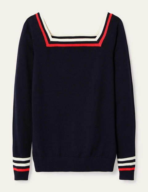 Melville Square Neck Sweater - Navy Melville Square Neck Sweater - Navy