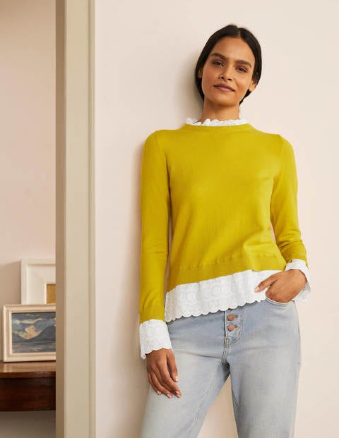 Lauderdale Frill Sweater - Chartreuse Lauderdale Frill Sweater - Chartreuse