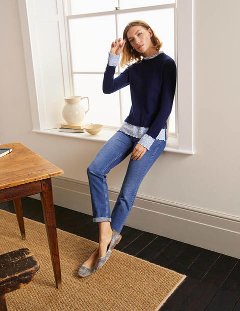 Lauderdale Frill Sweater - Navy Lauderdale Frill Sweater - Navy