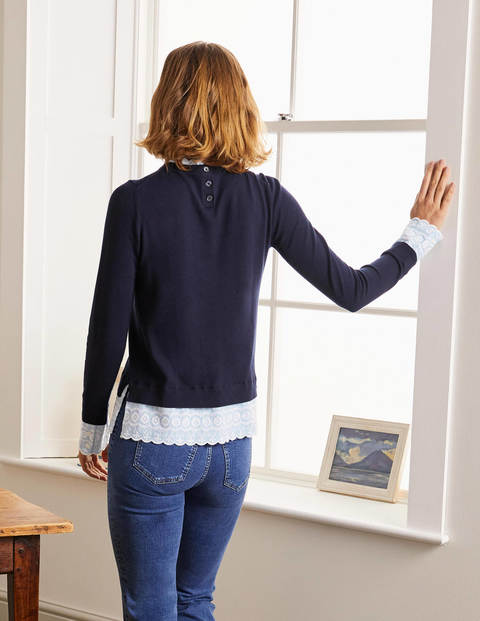 Lauderdale Frill Sweater - Navy Lauderdale Frill Sweater - Navy