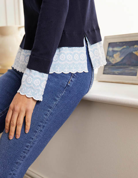 Lauderdale Frill Sweater - Navy Lauderdale Frill Sweater - Navy
