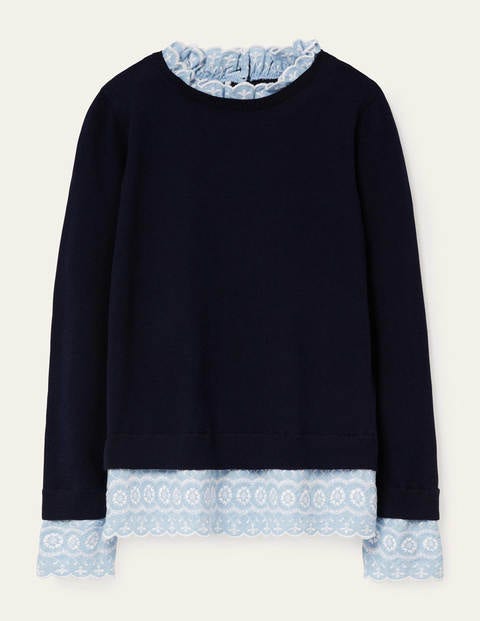Lauderdale Frill Sweater - Navy Lauderdale Frill Sweater - Navy