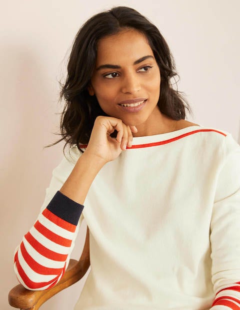 Dunmore Boat Neck Sweater - Ivory Dunmore Boat Neck Sweater - Ivory