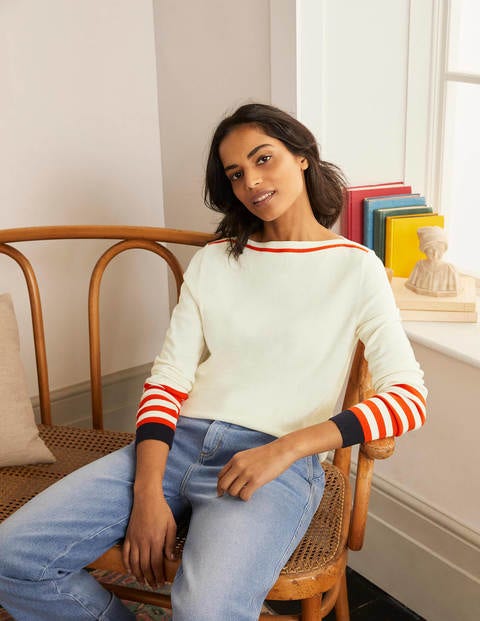 Dunmore Boat Neck Sweater - Ivory Dunmore Boat Neck Sweater - Ivory